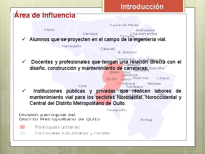 Introducción Área de Influencia ü Alumnos que se proyecten en el campo de la Introducción Área de Influencia ü Alumnos que se proyecten en el campo de la