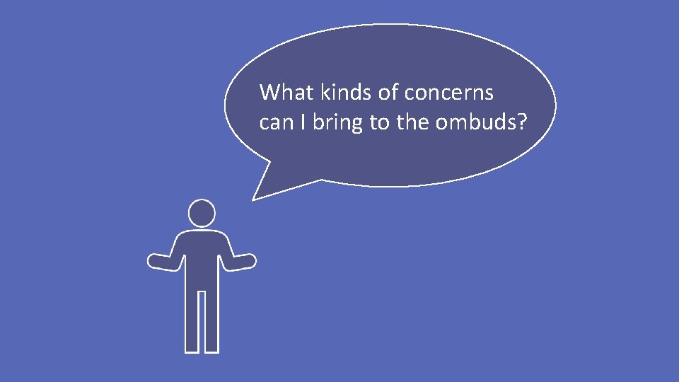 What kinds of concerns can I bring to the ombuds? 