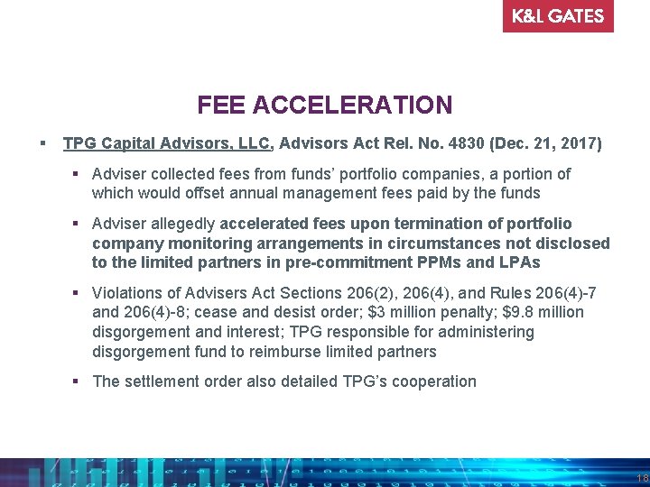 FEE ACCELERATION § TPG Capital Advisors, LLC, Advisors Act Rel. No. 4830 (Dec. 21,