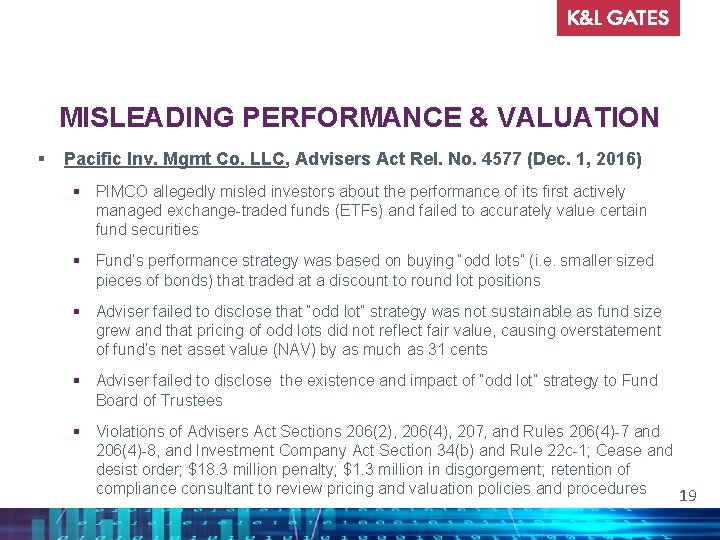 MISLEADING PERFORMANCE & VALUATION § Pacific Inv. Mgmt Co. LLC, Advisers Act Rel. No.