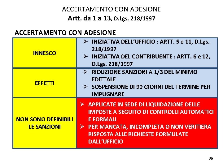 ACCERTAMENTO CON ADESIONE Artt. da 1 a 13, D. Lgs. 218/1997 ACCERTAMENTO CON ADESIONE