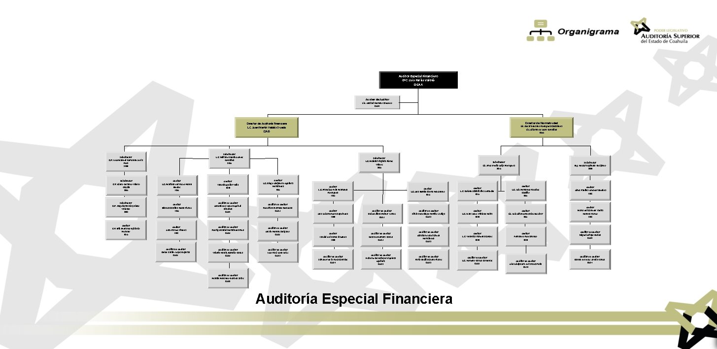 Auditor Especial Financiero CPC. Luis Farías Valdés DGAX Auxiliar de Auditor Lic. Anabel Moreno