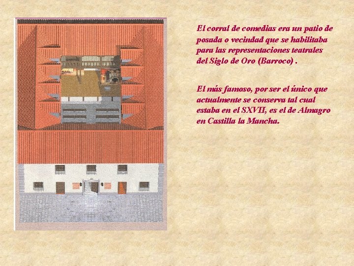 El corral de comedias era un patio de posada o vecindad que se habilitaba