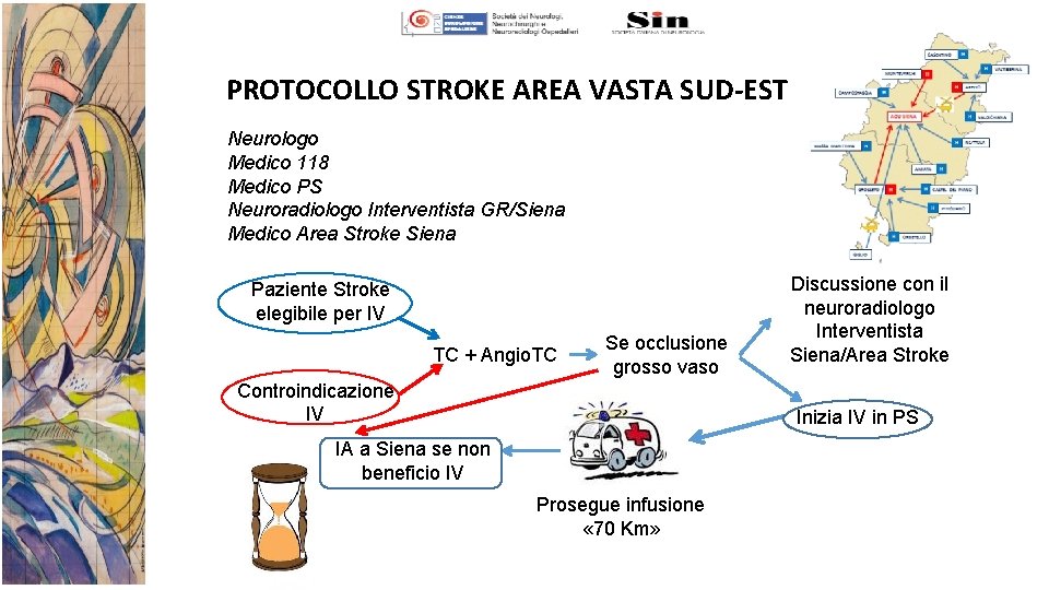 PROTOCOLLO STROKE AREA VASTA SUD-EST Neurologo Medico 118 Medico PS Neuroradiologo Interventista GR/Siena Medico