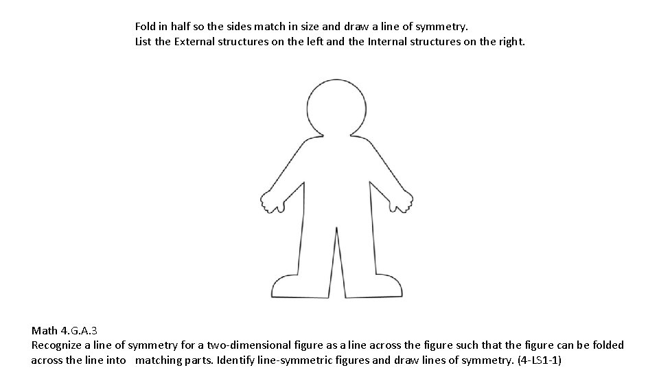 Fold in half so the sides match in size and draw a line of