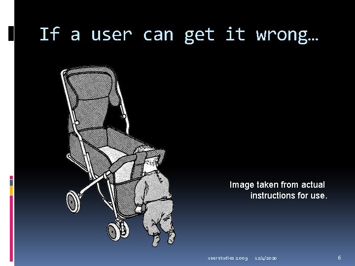 If a user can get it wrong… Image taken from actual instructions for user