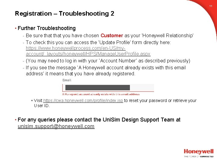 11 Registration – Troubleshooting 2 • Further Troubleshooting - Be sure that you have 11 Registration – Troubleshooting 2 • Further Troubleshooting - Be sure that you have