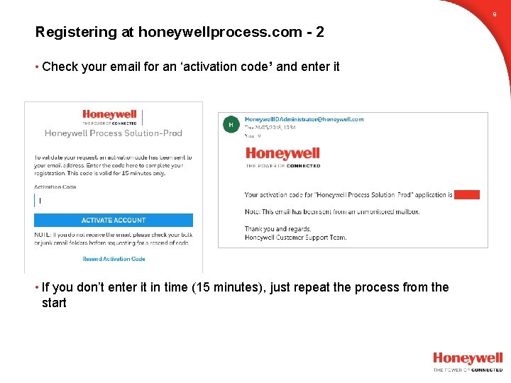 8 Registering at honeywellprocess. com - 2 • Check your email for an ‘activation 8 Registering at honeywellprocess. com - 2 • Check your email for an ‘activation