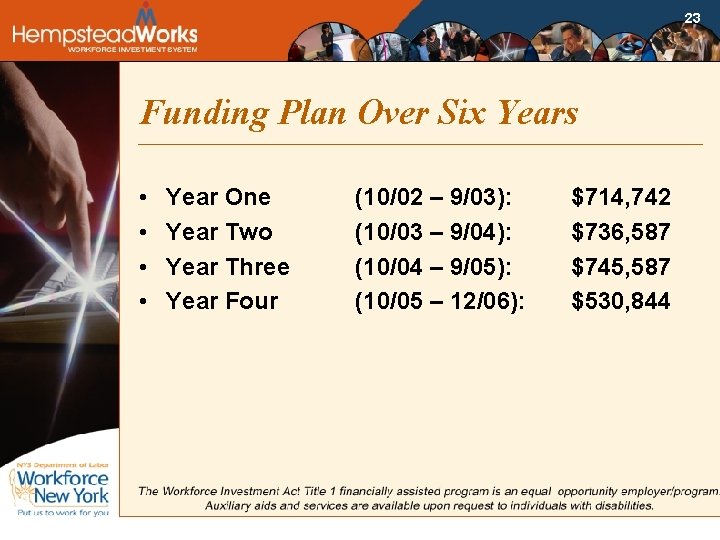23 Funding Plan Over Six Years • • Year One Year Two Year Three