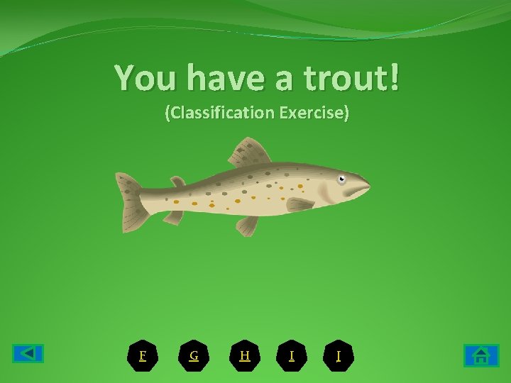 You have a trout! (Classification Exercise) F G H I J 