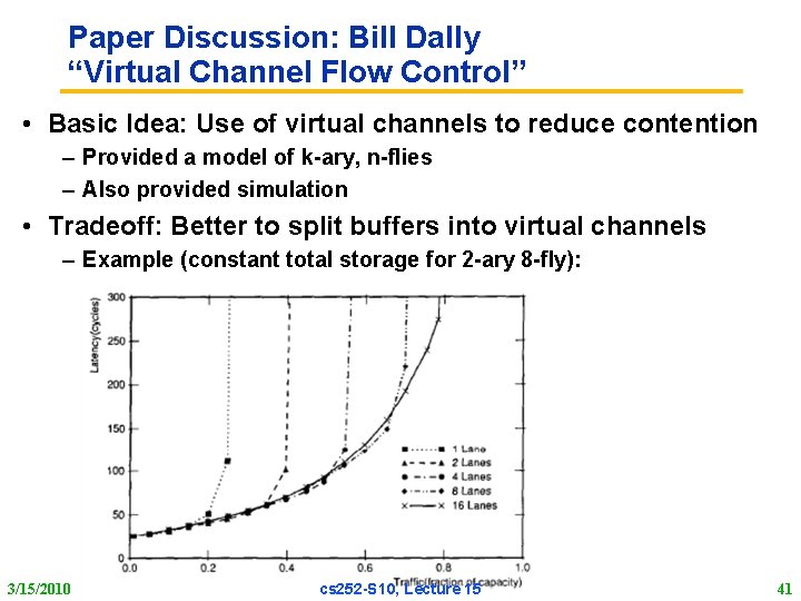 Paper Discussion: Bill Dally “Virtual Channel Flow Control” • Basic Idea: Use of virtual