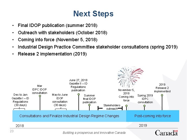 Next Steps • • • Final IDOP publication (summer 2018) Outreach with stakeholders (October