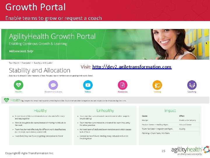 Growth Portal Enable teams to grow or request a coach Roles Visit: http: //dev