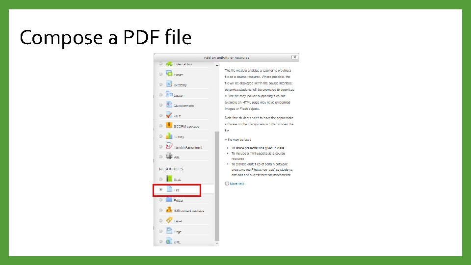 Compose a PDF file 
