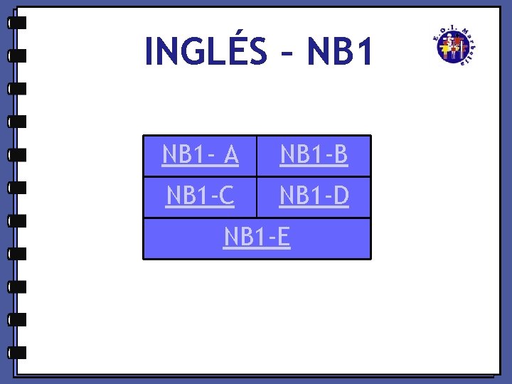 INGLÉS – NB 1 - A NB 1 -B NB 1 -C NB 1