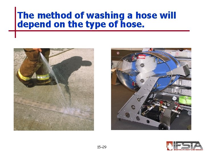 The method of washing a hose will depend on the type of hose. 15–
