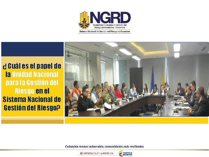 ¿ Cuál es el papel de la Unidad Nacional para la Gestión del Riesgo ¿ Cuál es el papel de la Unidad Nacional para la Gestión del Riesgo