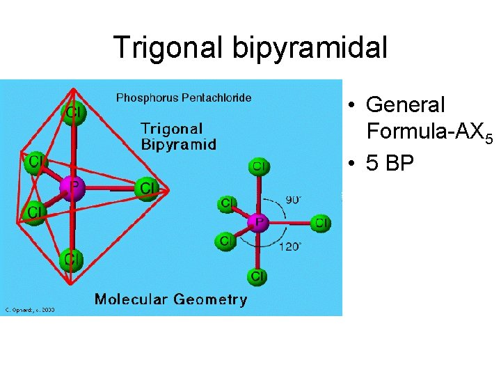 Trigonal bipyramidal • General Formula-AX 5 • 5 BP 