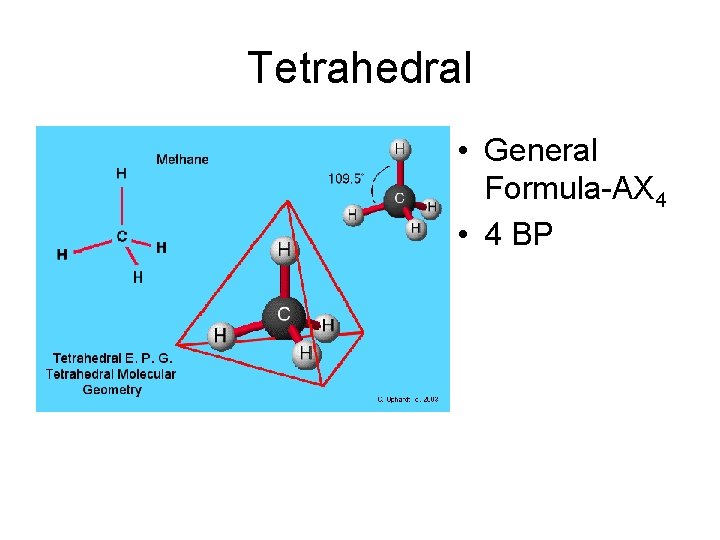 Tetrahedral • General Formula-AX 4 • 4 BP 
