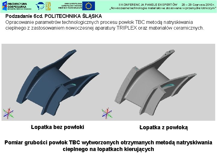 UNIA EUROPEJSKI FUNDUSZ ROZWOJU REGIONALNEGO II KONFERENCJA PANELE EKSPERTÓW 28 – 29 Czerwca 2010