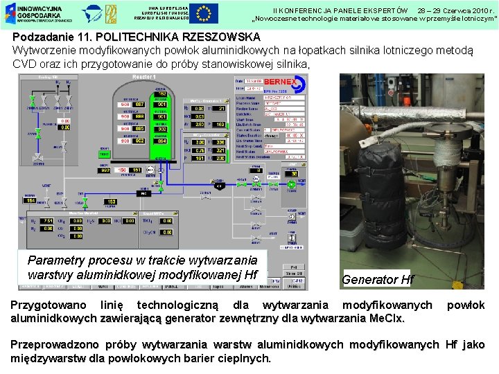 UNIA EUROPEJSKI FUNDUSZ ROZWOJU REGIONALNEGO II KONFERENCJA PANELE EKSPERTÓW 28 – 29 Czerwca 2010