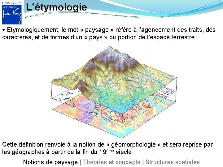 L’étymologie Etymologiquement, le mot « paysage » réfère à l’agencement des traits, des caractères,