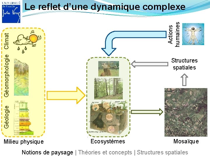 Géomorphologie Climat Actions humaines Le reflet d’une dynamique complexe Géologie Structures spatiales Milieu physique