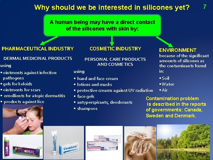 Why should we be interested in silicones yet? 7 A human being may have