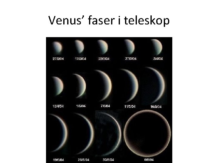 Venus’ faser i teleskop 