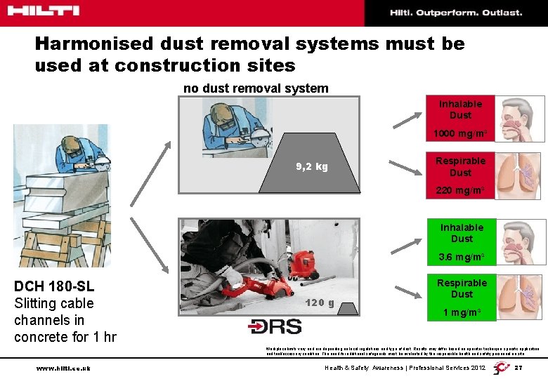 Harmonised dust removal systems must be used at construction sites no dust removal system