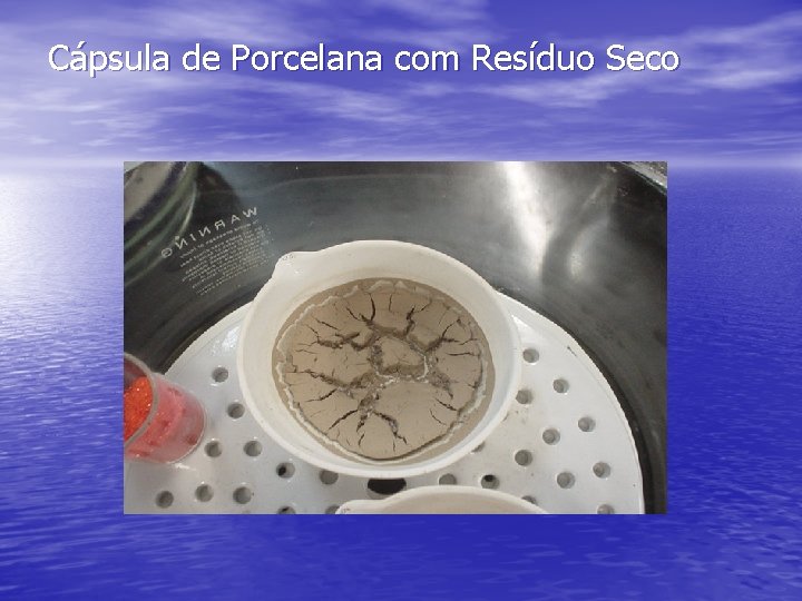 Cápsula de Porcelana com Resíduo Seco 