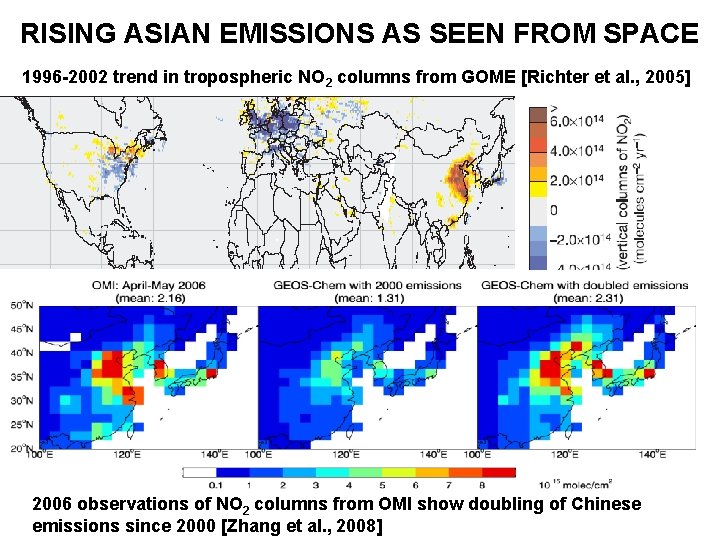 RISING ASIAN EMISSIONS AS SEEN FROM SPACE 1996 -2002 trend in tropospheric NO 2