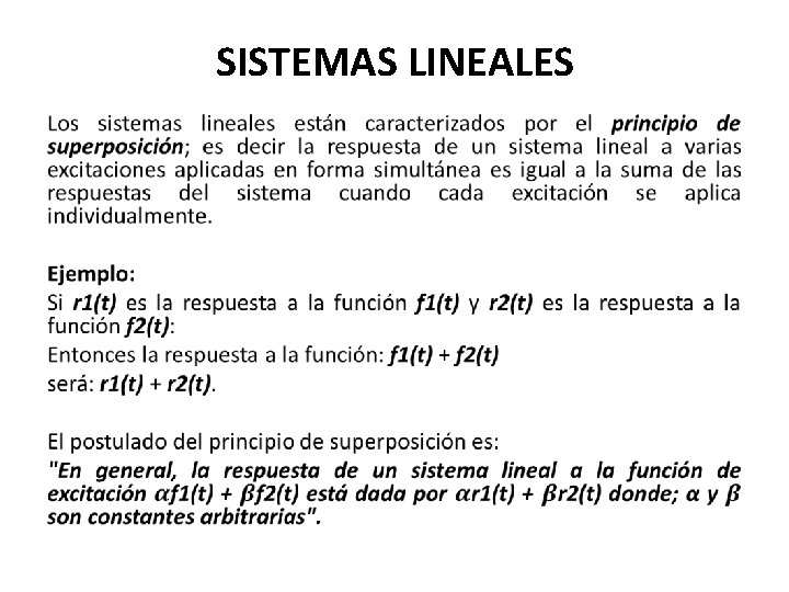 SISTEMAS LINEALES • 