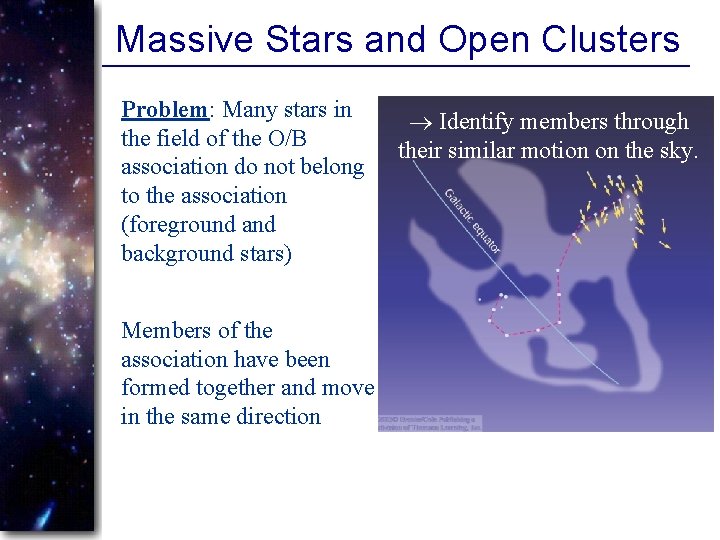 Massive Stars and Open Clusters Problem: Many stars in the field of the O/B