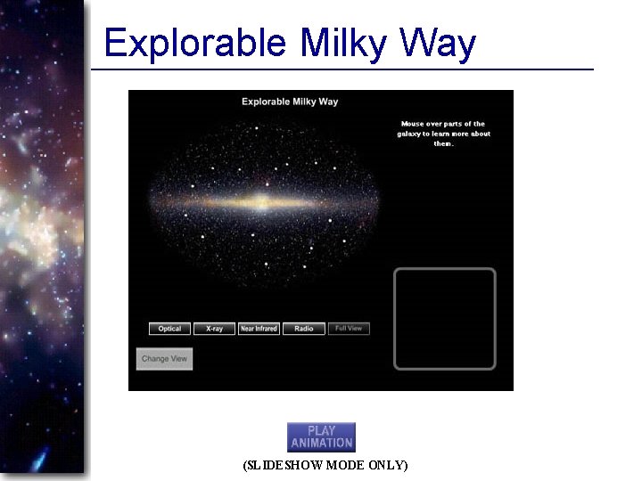 Explorable Milky Way (SLIDESHOW MODE ONLY) 