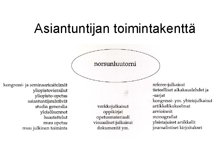 Asiantuntijan toimintakenttä 