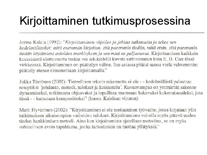 Kirjoittaminen tutkimusprosessina 