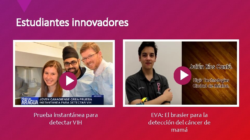 Estudiantes innovadores Prueba instantánea para detectar VIH EVA: El brasier para la detección del