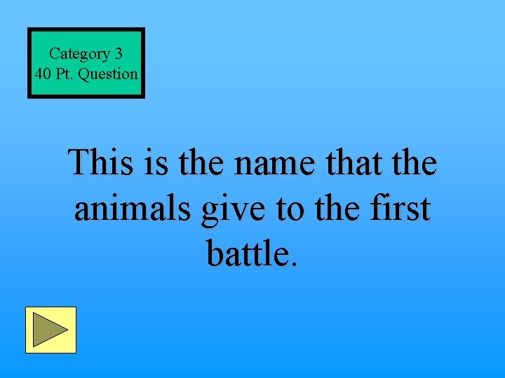 Category 3 40 Pt. Question This is the name that the animals give to