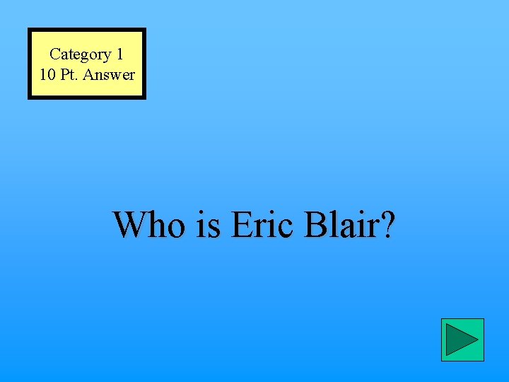 Category 1 10 Pt. Answer Who is Eric Blair? 