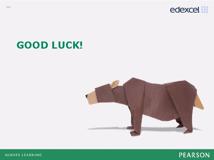 Click to edit Master title style GOOD • Click to. LUCK! edit Master text