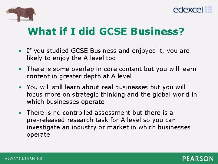 Click if to. Iedit Master title style What did GCSE Business? Click to edit