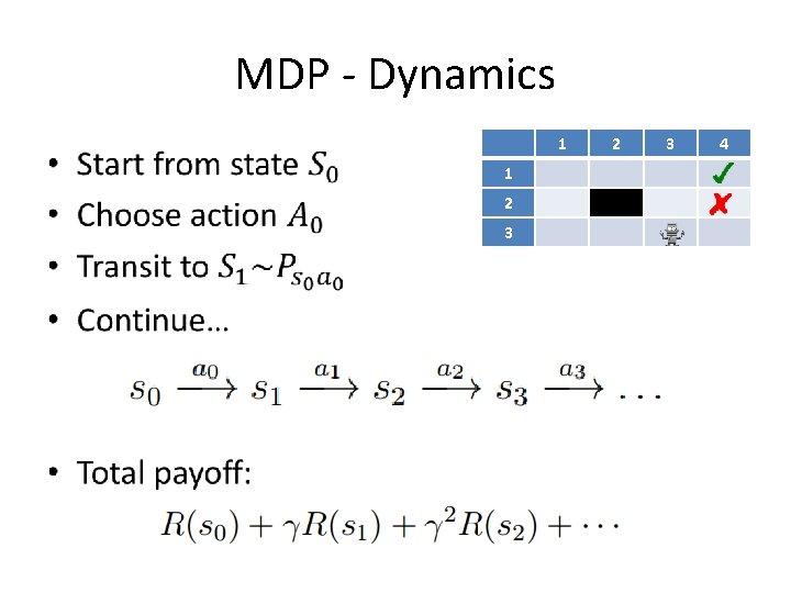 MDP - Dynamics • 1 1 2 3 4 