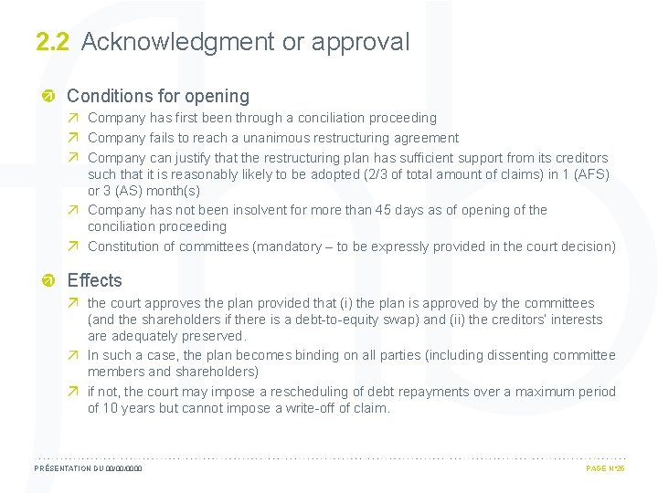 2. 2 Acknowledgment or approval Conditions for opening Company has first been through a