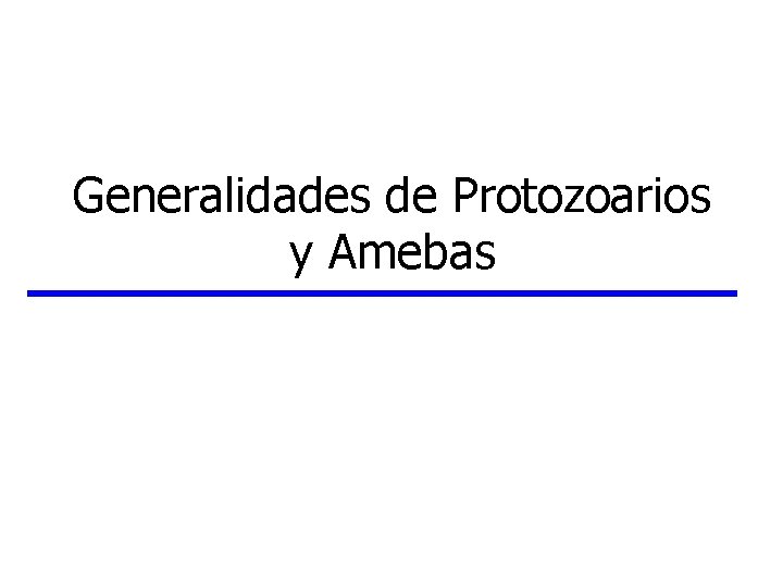 Generalidades de Protozoarios y Amebas 