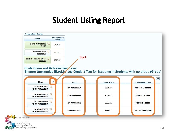 Student Listing Report Sort 14 Student Listing Report Sort 14