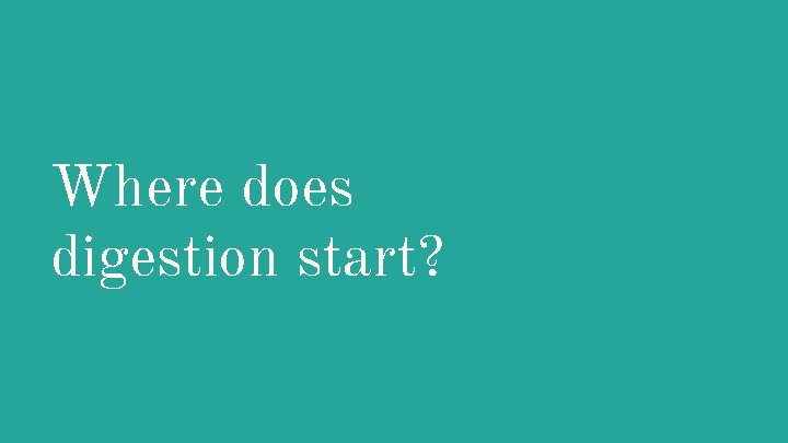 Where does digestion start? 