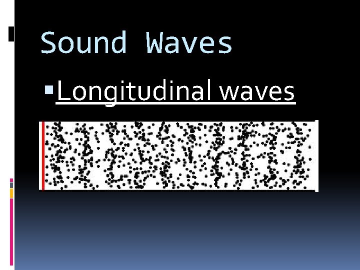 Sound Waves Longitudinal waves 