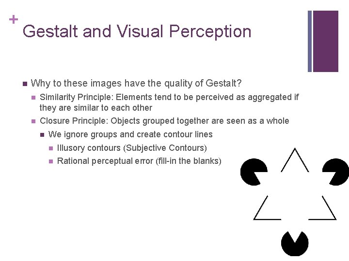 + Gestalt and Visual Perception n Why to these images have the quality of