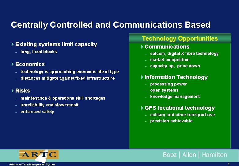 Centrally Controlled and Communications Based 4 Existing systems limit capacity – long, fixed blocks